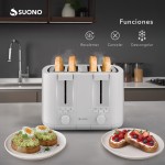 Tostadora Eléctrica 4 Rebanadas Blanco