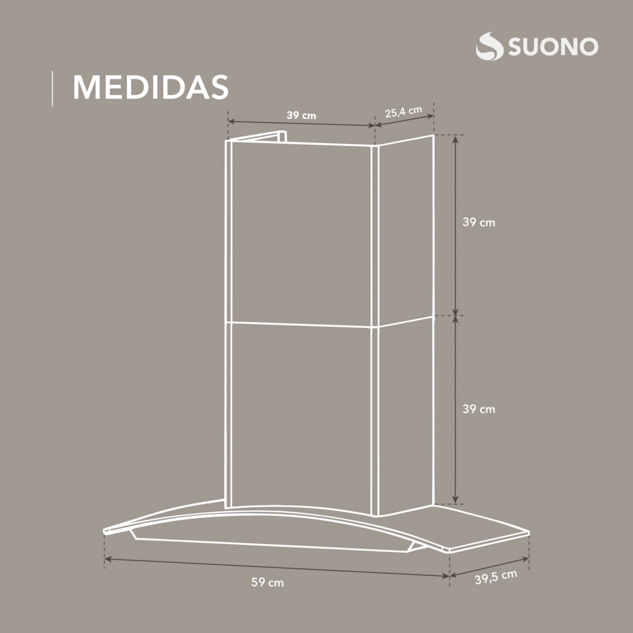 Campana 200W Cubretubo x2 ACERO