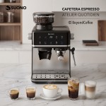 Cafetera Espresso Atelier Quot Con Molinillo Acero
