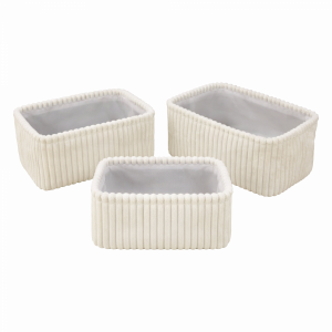 Set Canastos Organizadores Peluche X3 Blanco