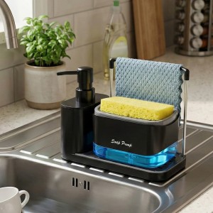 Dispenser De Jabón 2 En 1 Negro