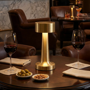 Lámpara Velador Led Táctil Recargable Dorado