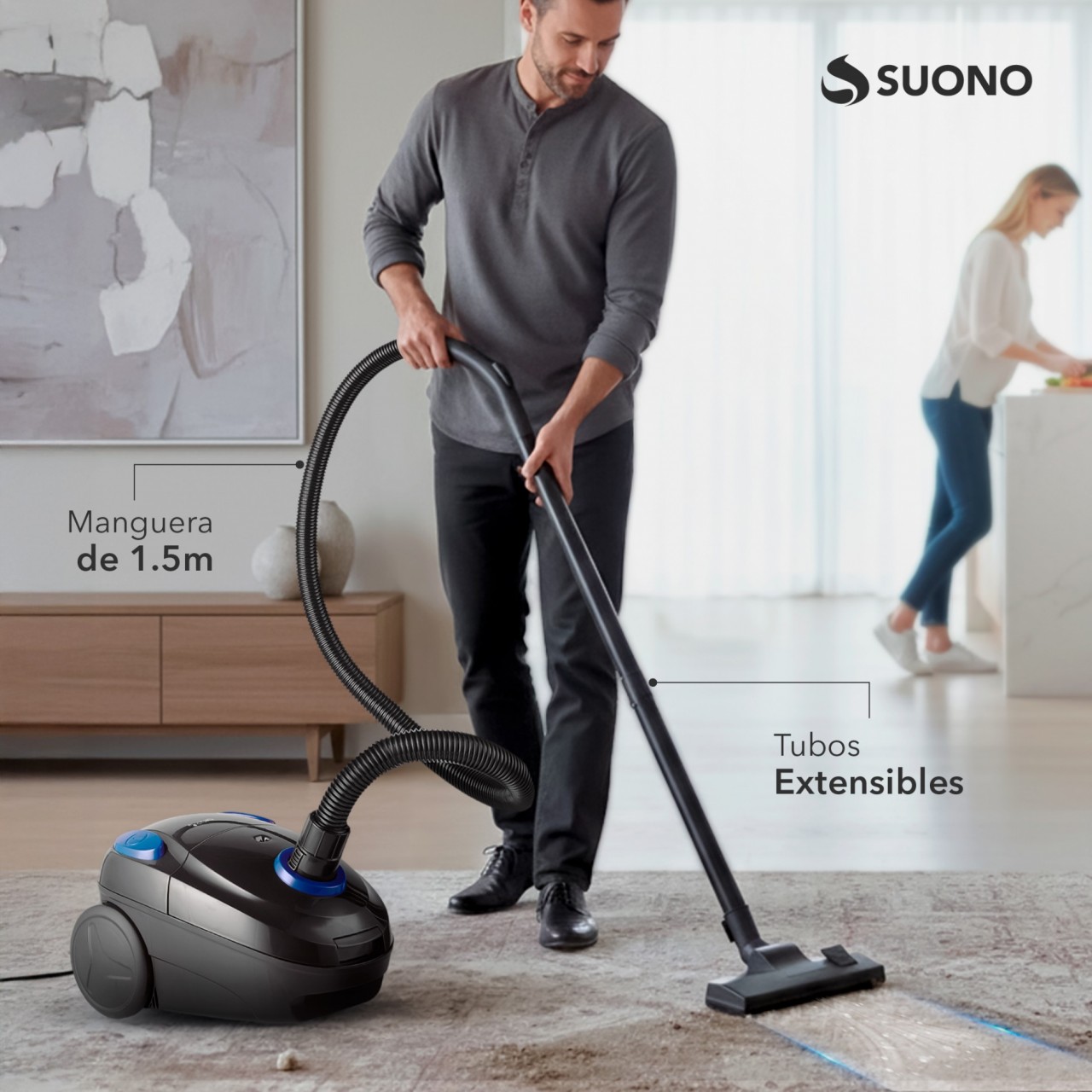 ASPIRADORA TRINEO C/BOLSA 800W NEGRO
