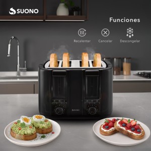 Tostadora Eléctrica 4 Rebanadas Negro
