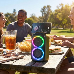 Parlante Portacelular Con Luz Negro