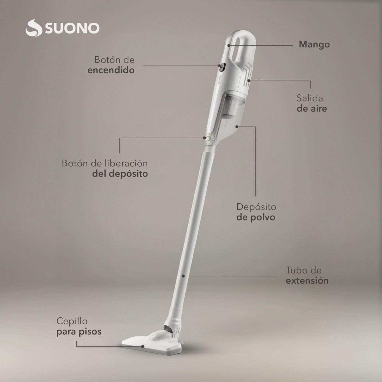 Aspiradora Vertical 2 en 1 BLANCO