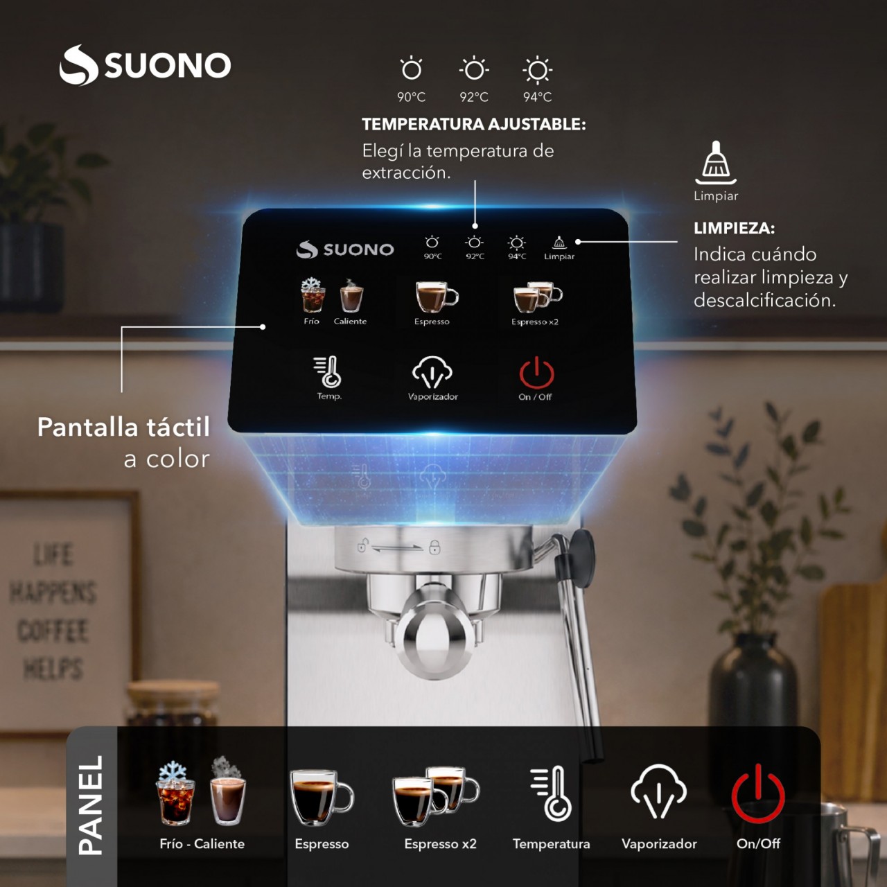 Cafetera Espresso Slim Digital 20 Bar Acero