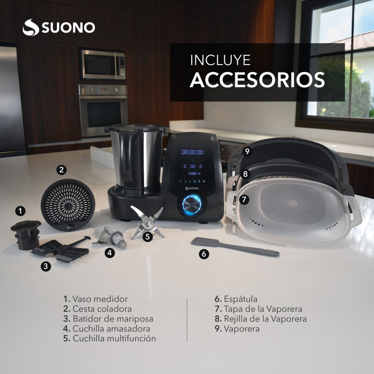 ROBOT DE COCINA 1700W 3,3L 6 A NEGRO