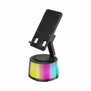 Parlante Rgb + Soporte Celular Negro