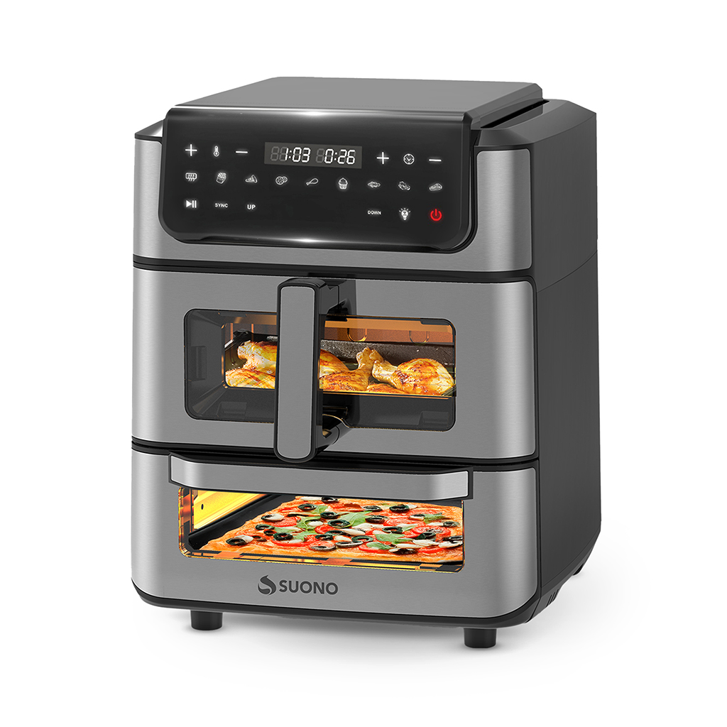 Freidora De Aire + Horno Pizzero Acero
