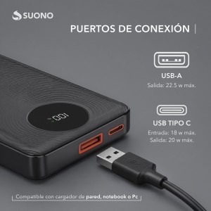 Power Bank 10000Mah Pd52 Negro