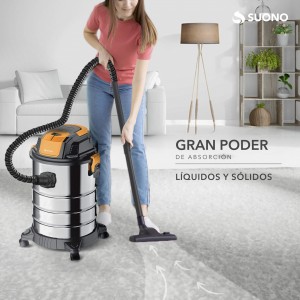 Aspiradora De Tacho Industrial 30 Litros 1300W Sin Bolsa Acero