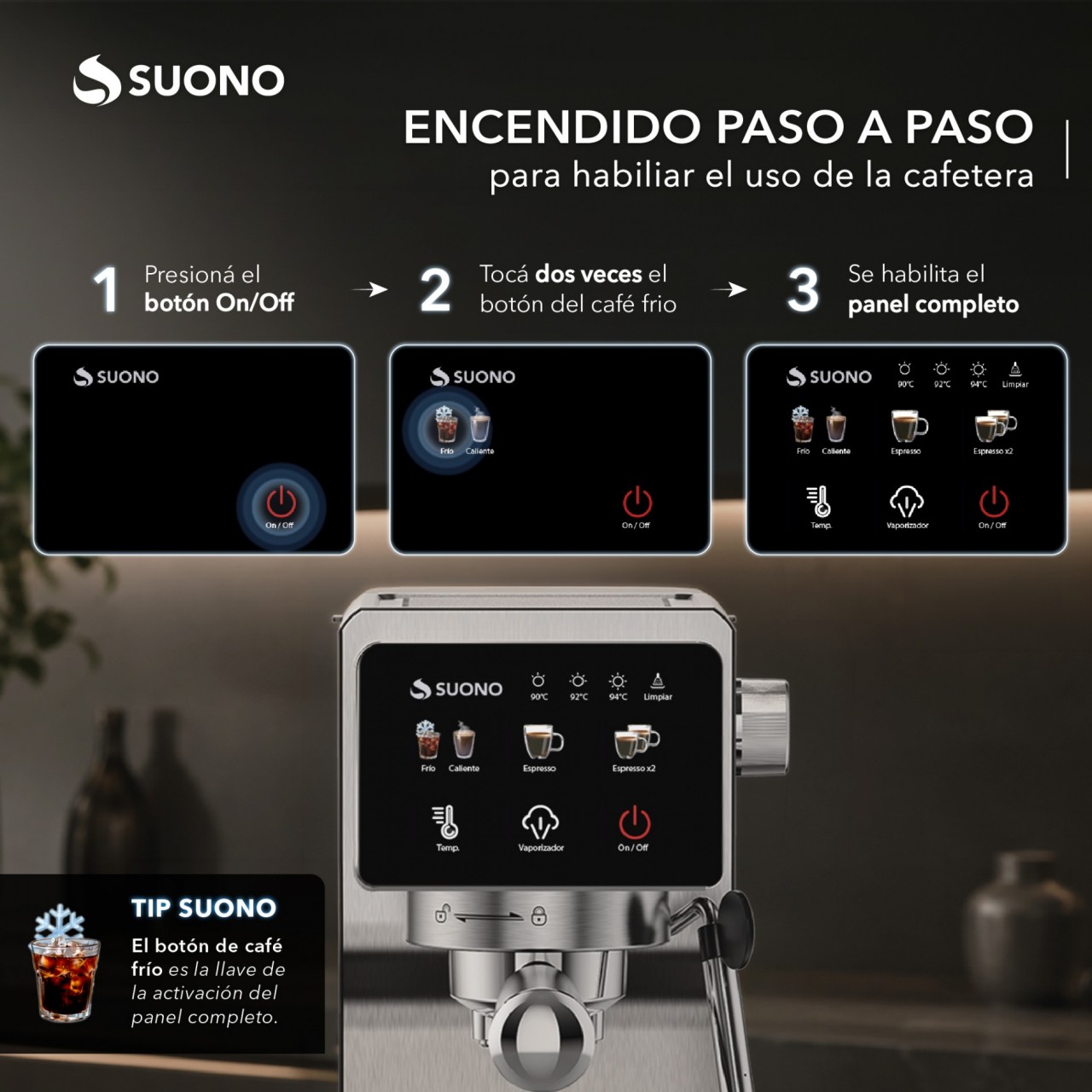 Cafetera Espresso Slim Digital 20 Bar Acero