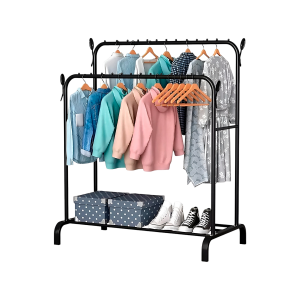 Perchero Doble Con Zapatero Negro