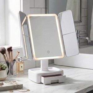 Espejo Con Luz Recargable Blanco