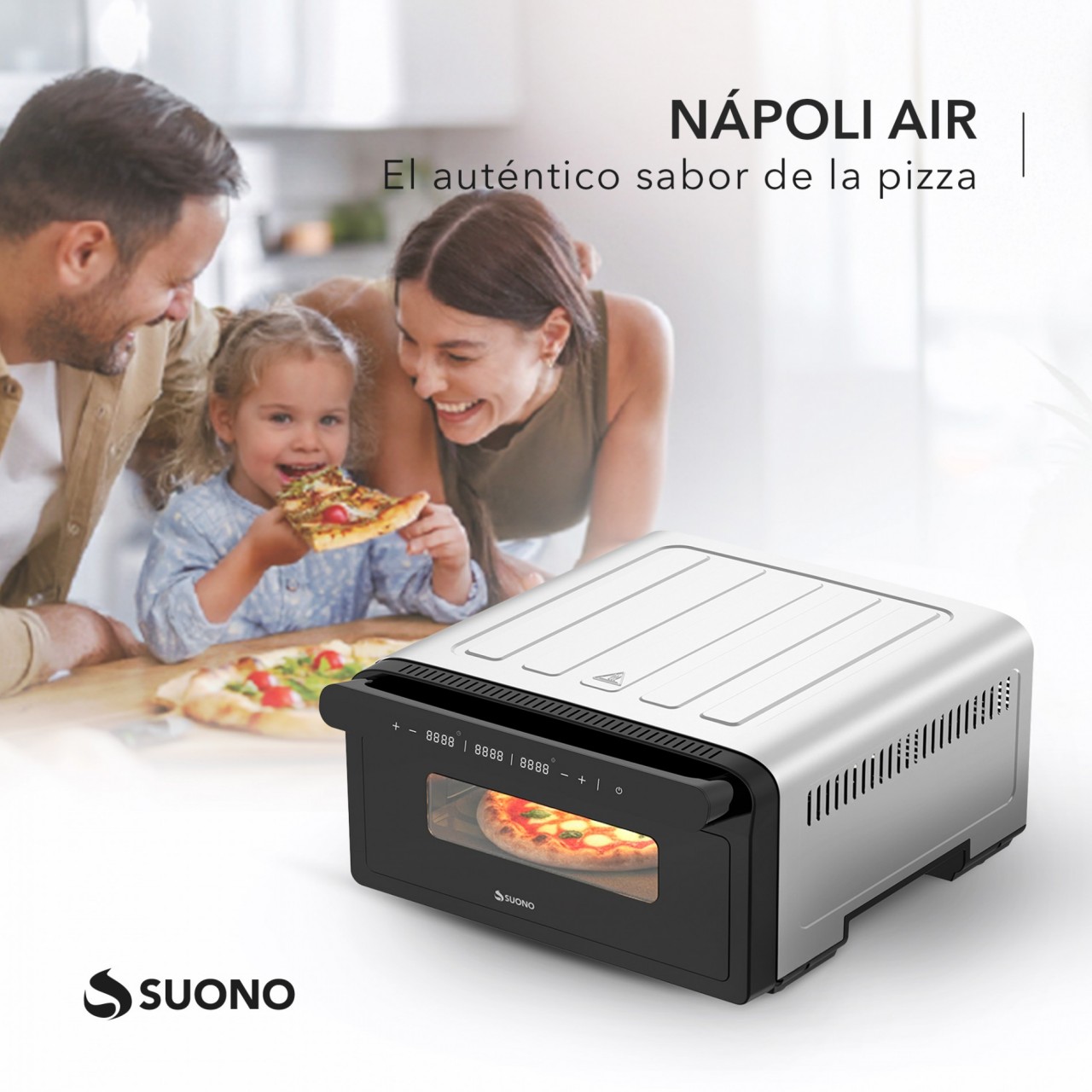 Horno Air Fryer Pizzero Suono Napoli 32 Cm Acero