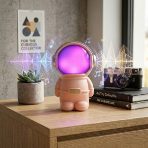 Parlante Astronauta Con Luz Rosa