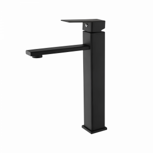 Griferia De Baño Alta Cuadrada Negro