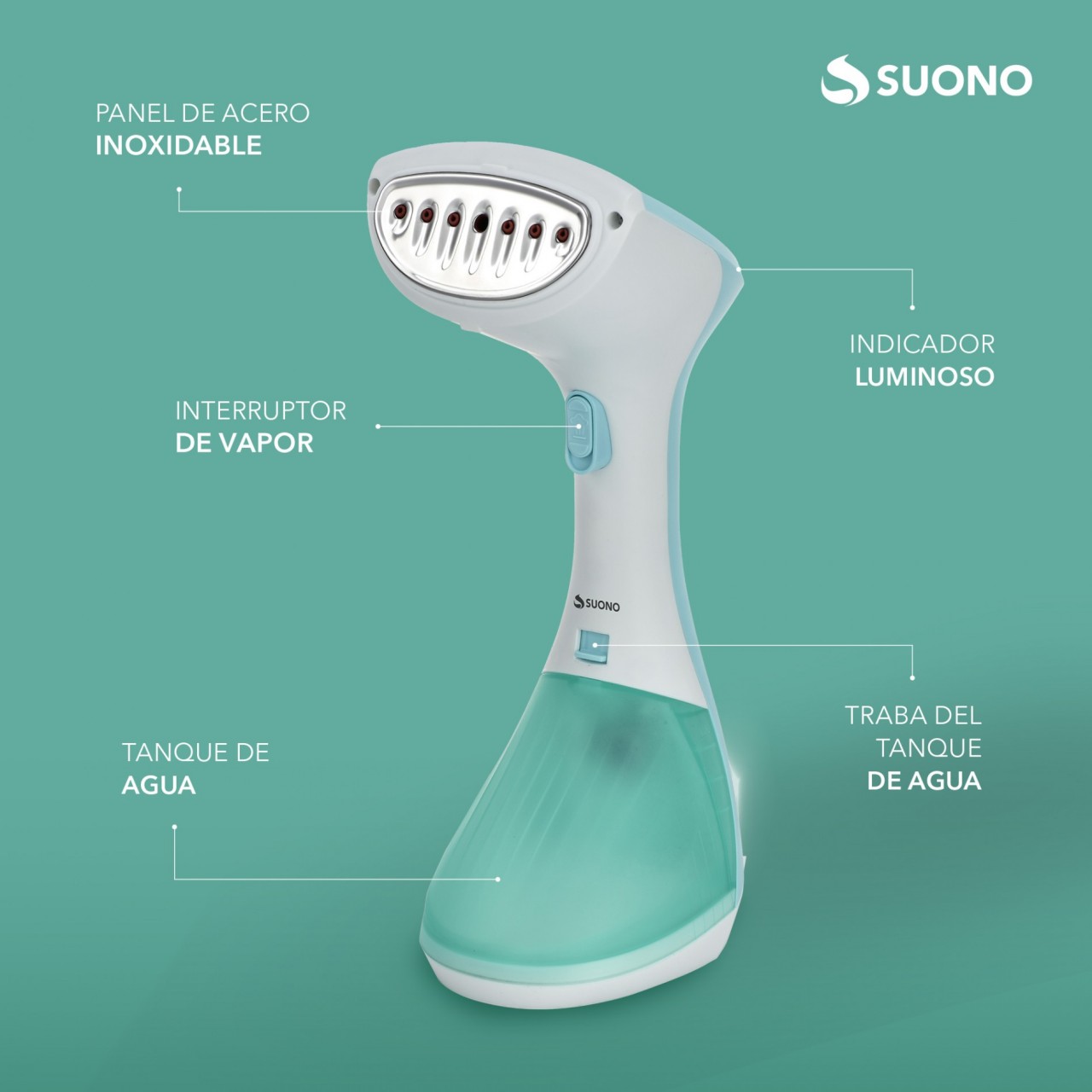 Vaporizador De Prendas Suono VERDE