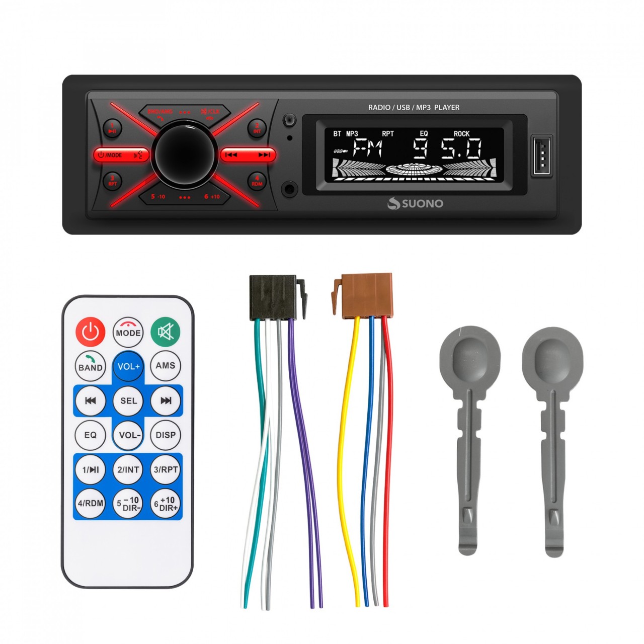 Estéreo Desmontable Suono Bluetooth Usb Mp3 Fm Negro