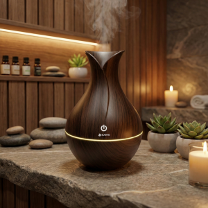 Humifidificador Jarrón Color Madera Osc.
