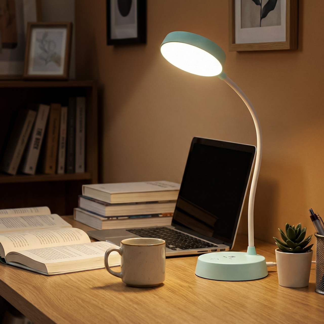 Lámpara De Escritorio Led Celeste