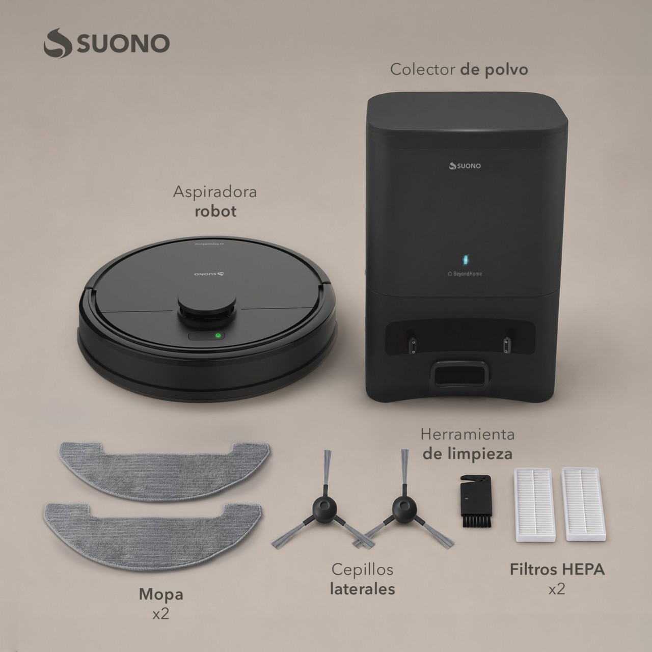 Aspiradora Robot Láser Base Autolimpiante Negro