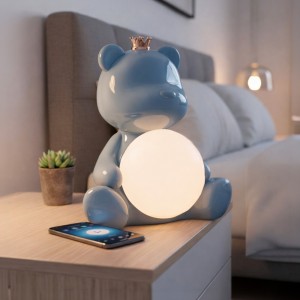 Parlante Osito Con Luz Azul