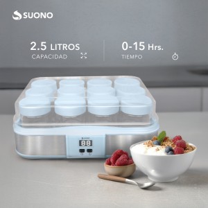 Yogurtera Eléctrica 12 Vasos Celeste