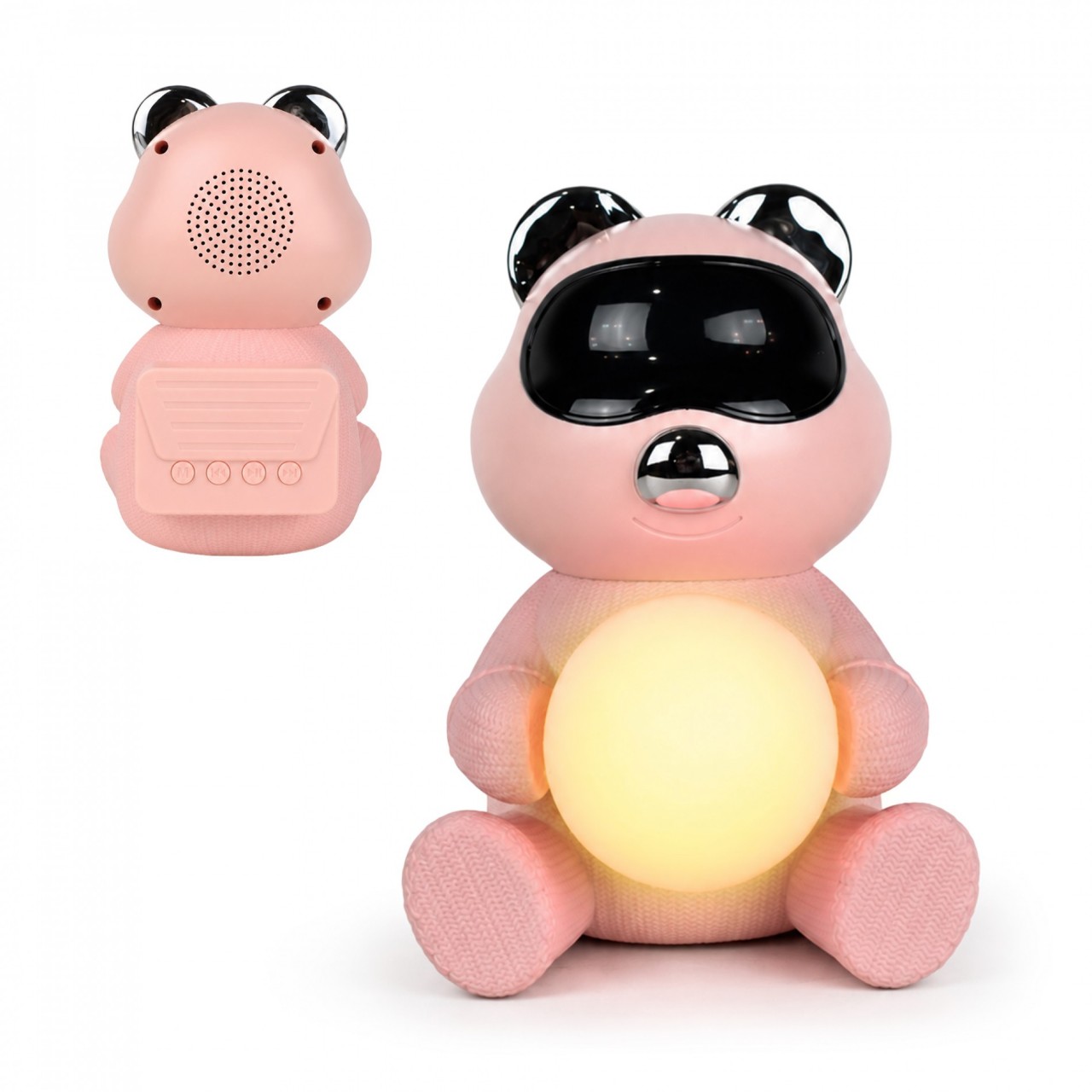 Parlante Osito Con Luz Rosa