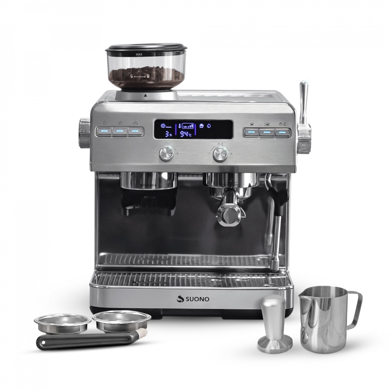 Cafetera Espresso Atelier Suono Con Molinillo Acero