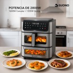 Freidora De Aire + Horno Pizzero Acero