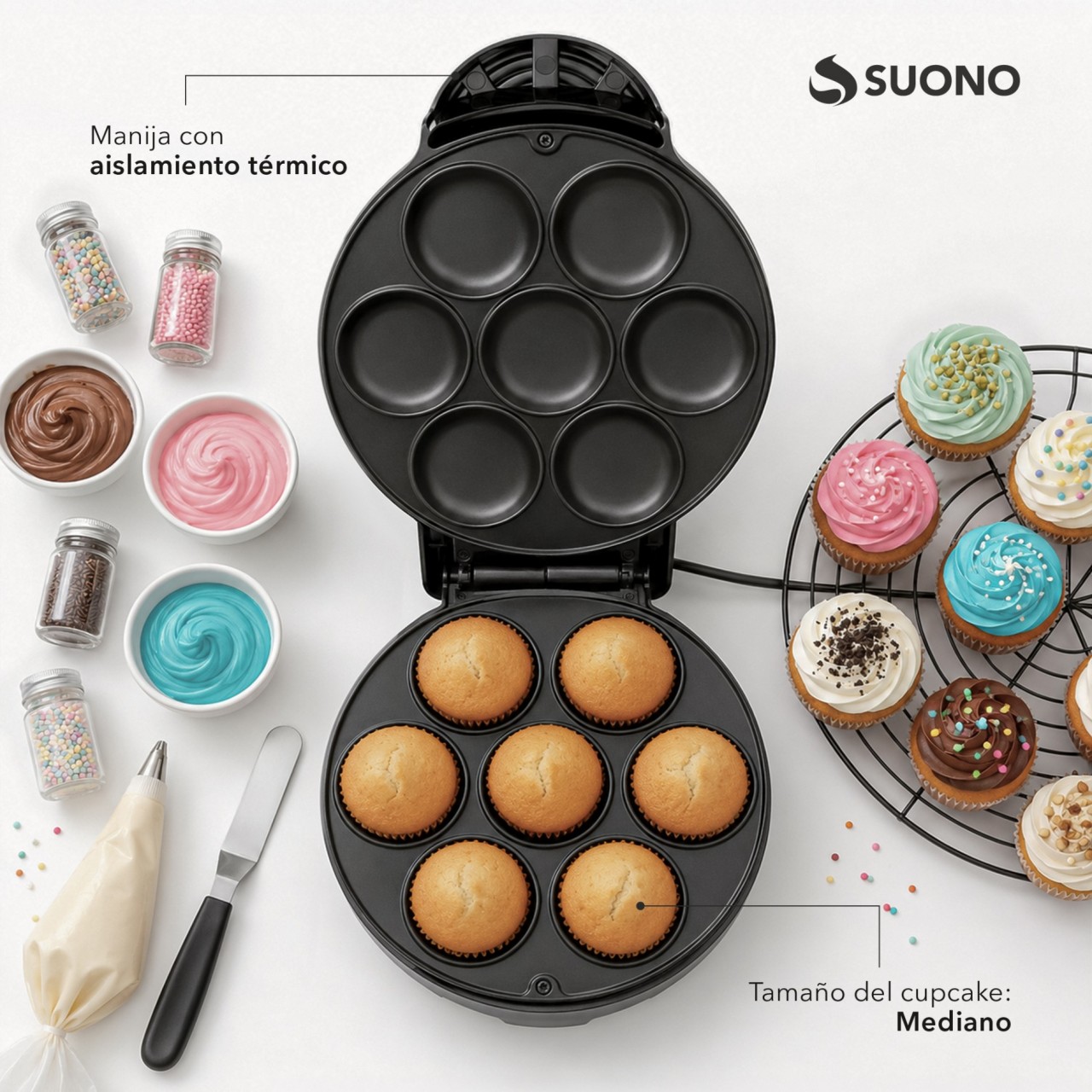 Maquina Para Cupcake 1000W Negro