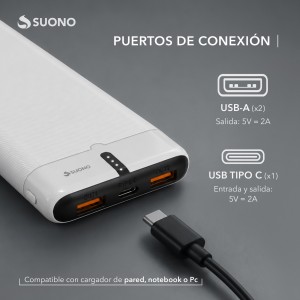 Power Bank 10000Mah P11 Blanco