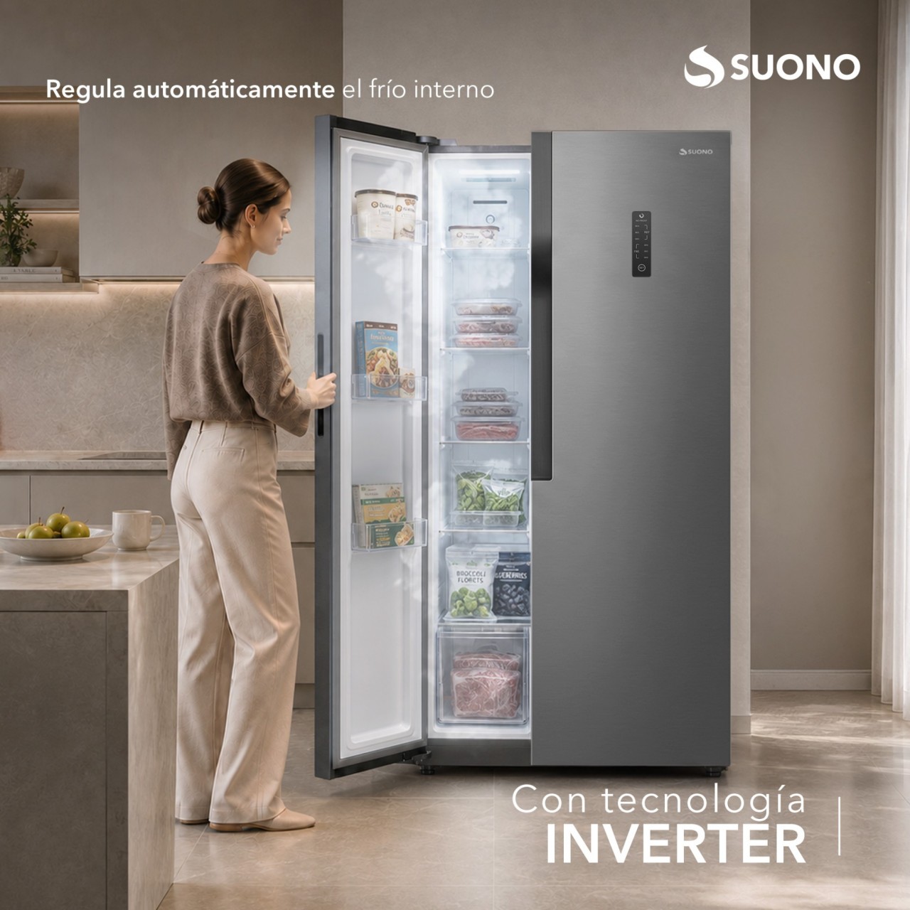 Heladera No Frost SBS Inverter GRIS
