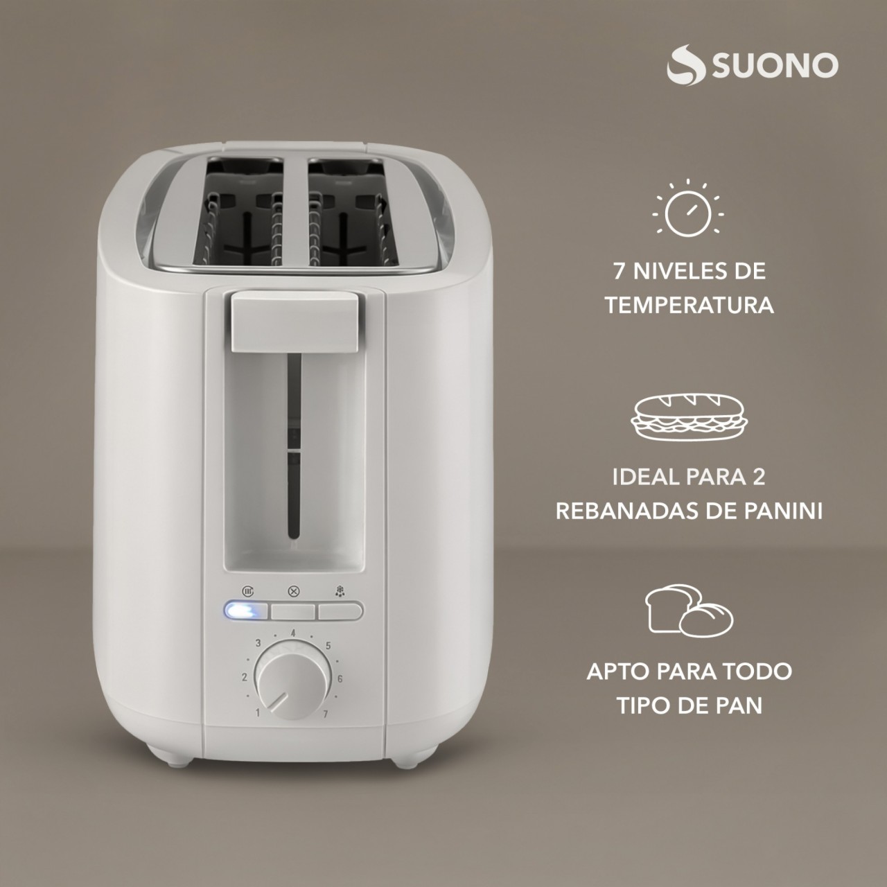 TOSTADORA PANINI 4 PANES 1400W BLANCO