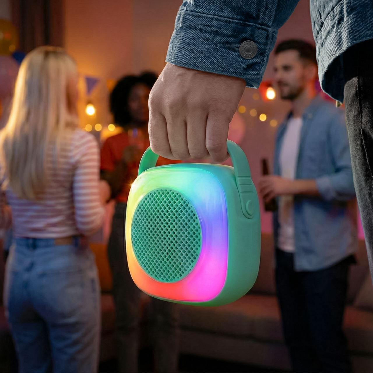 Parlante Portátil Rgb Celeste