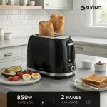 Tostadora Retro 2 Panes 850W Negro