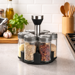 Especiero 6 Frascos Plateado