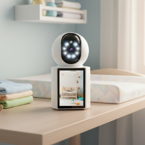 Cámara De Seguridad Wifi Con Pantalla Blanco