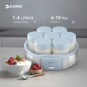 Yogurtera Eléctrica 7 Vasos Celeste