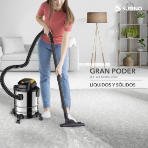 ASPIR. INDUST. 1300W 15L HEPA ACERO