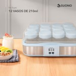 Yogurtera Eléctrica 12 Vasos Celeste