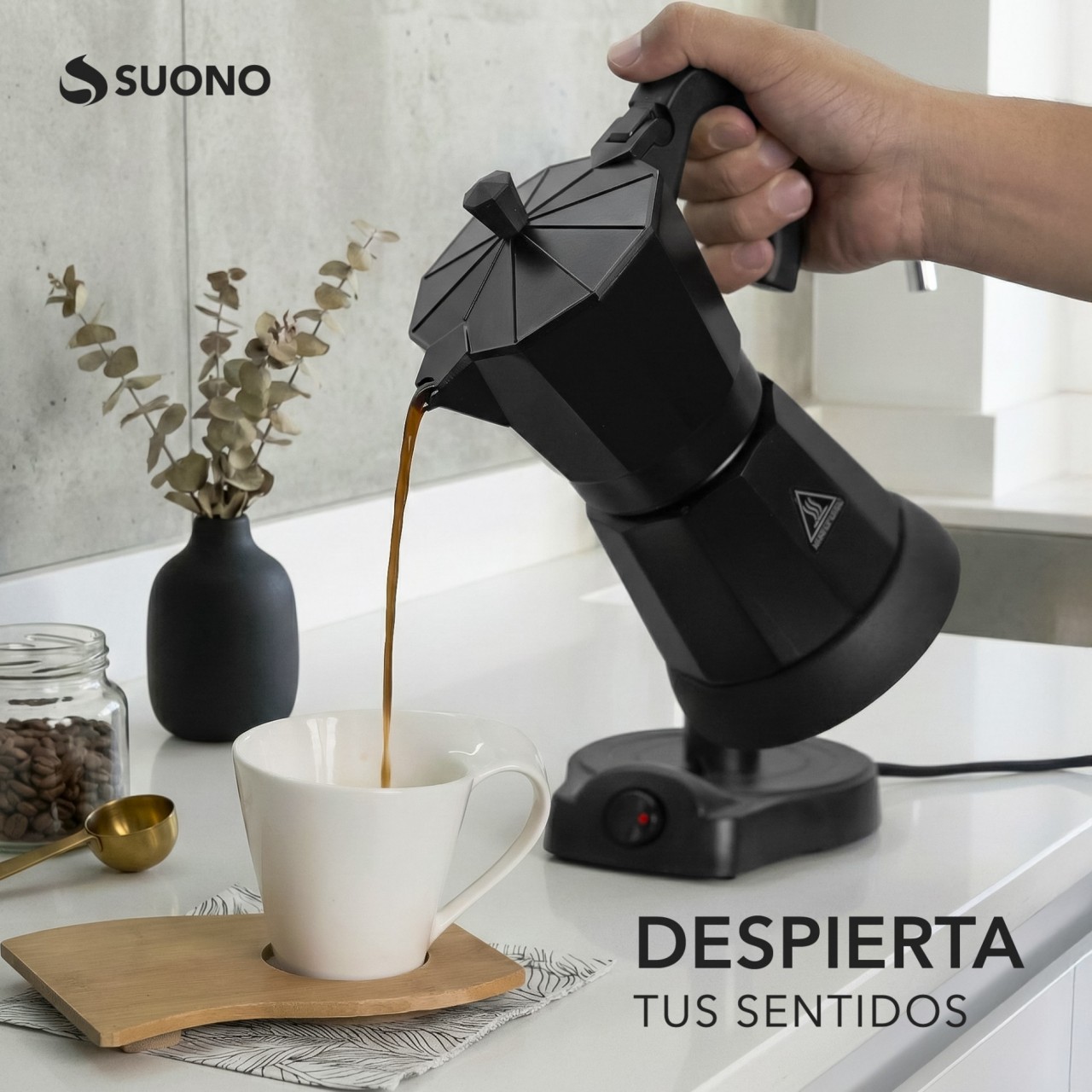 Cafetera Italiana Elec 6 Tazas NEGRO