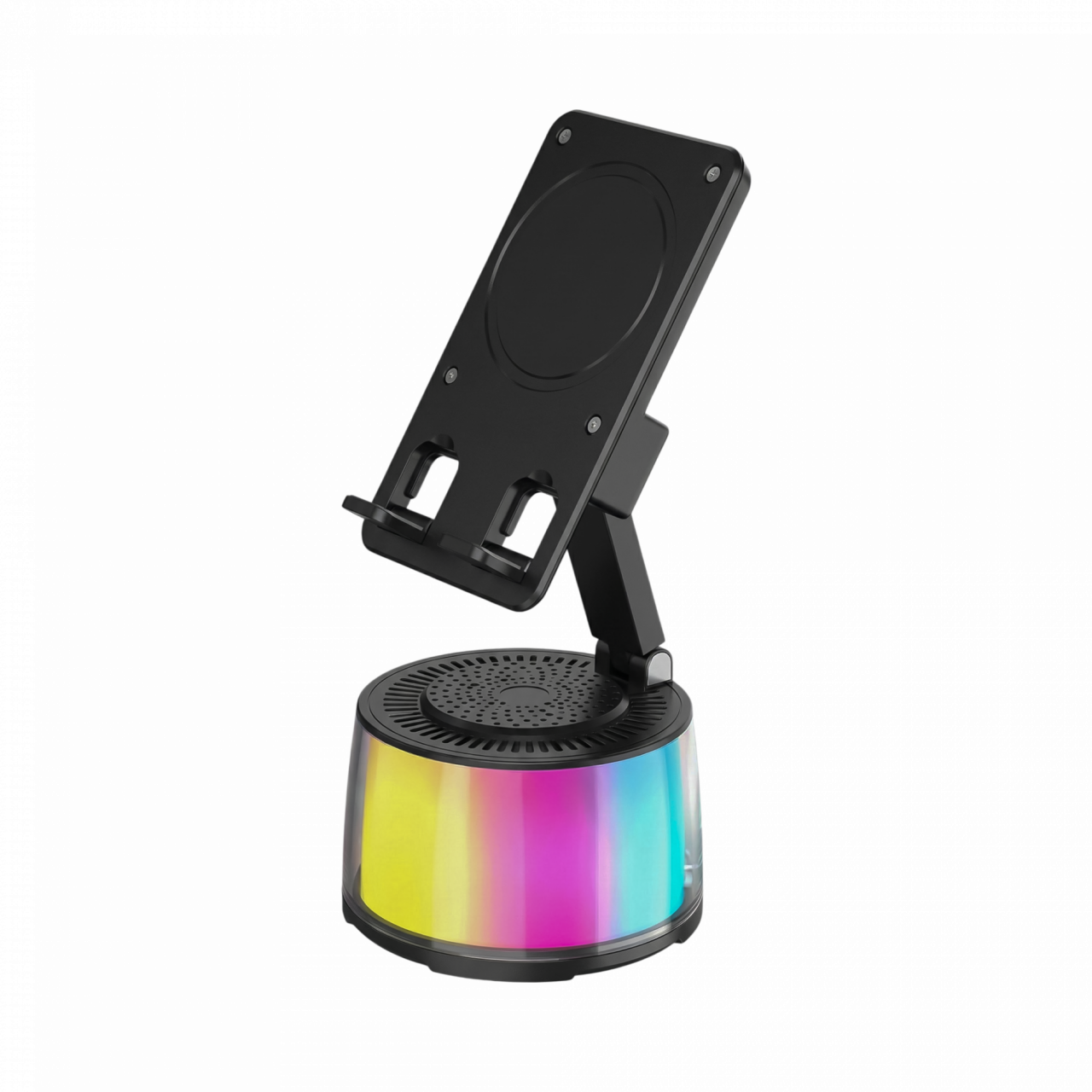 Parlante Rgb + Soporte Celular Negro