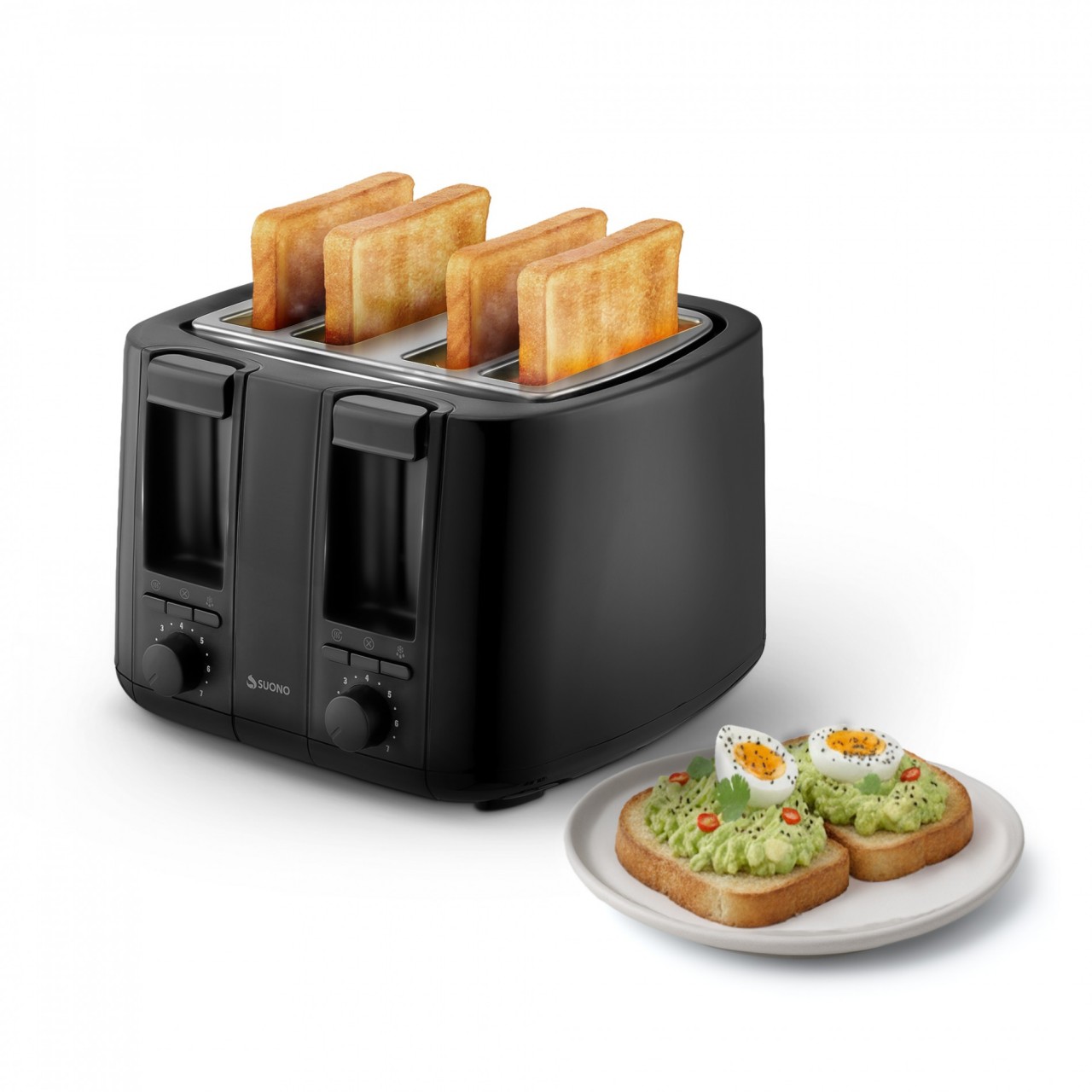 Tostadora Eléctrica 4 Rebanadas Negro