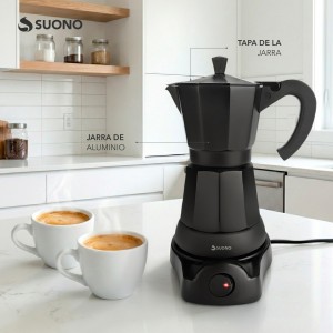 Cafetera Italiana Elec 6 Tazas NEGRO