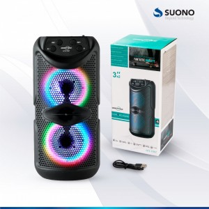 Parlante Portátil 2X3" Luces Led