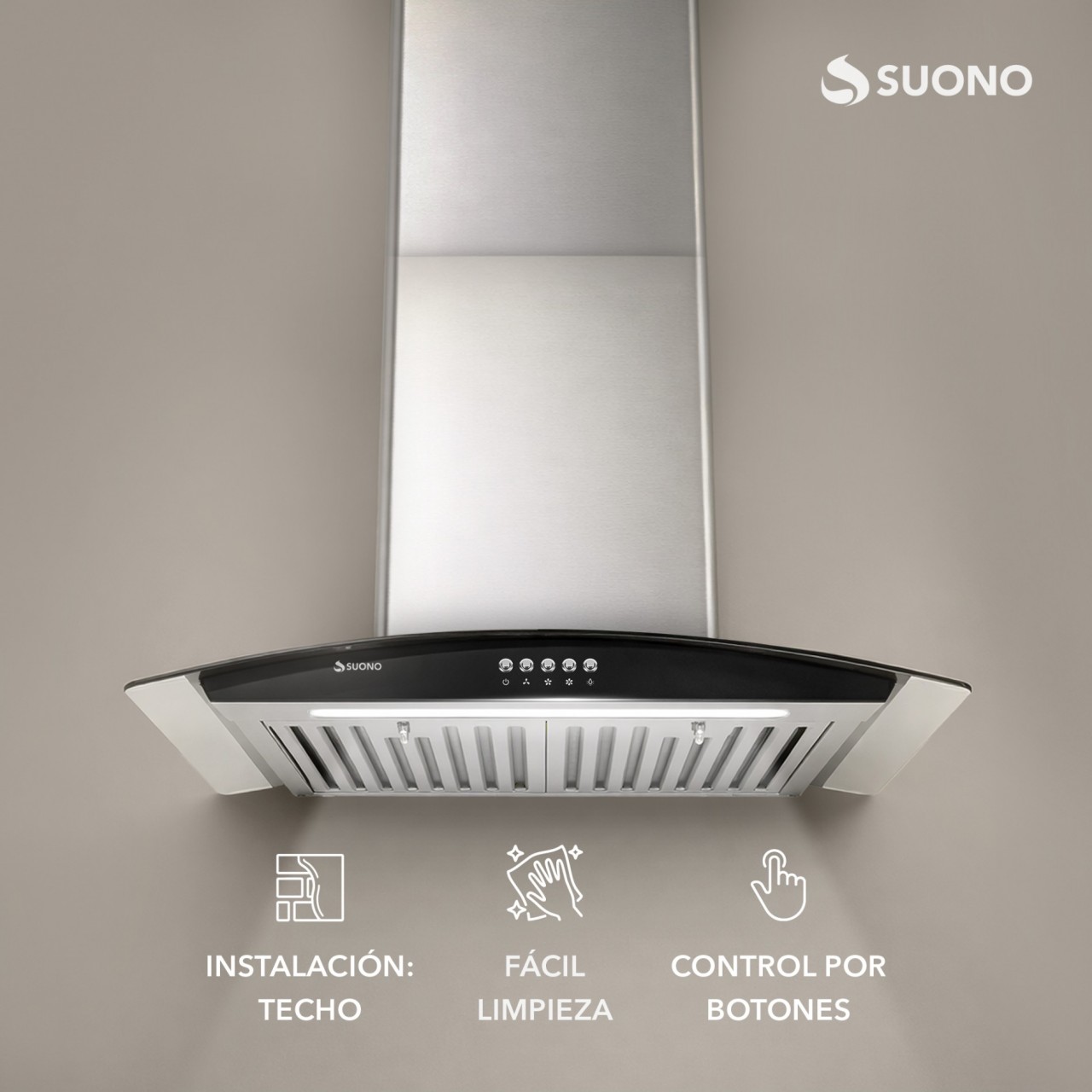Campana 200W Cubretubo x2 ACERO