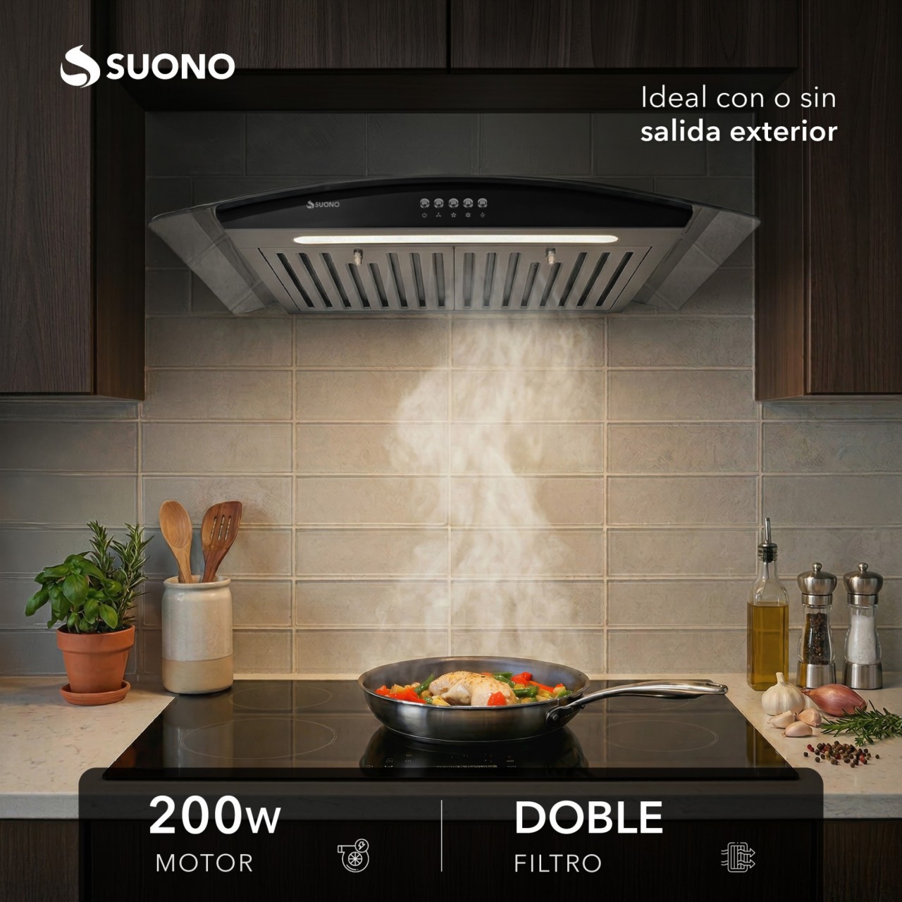 Campana 200W Cubretubo x1 ACERO